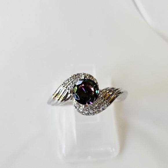 Sparkling Genuine Mystic Topaz Sterling Silver Ring. Size 6! - Picture 6 of 8